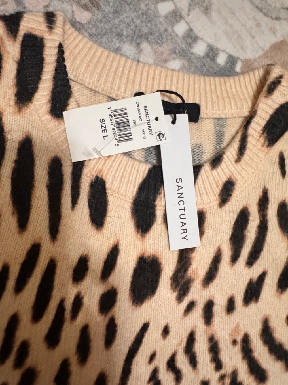 Sanctuary Cream and Black Leopard-Print Sleeveless sweater Tank - Picture 8 of 8